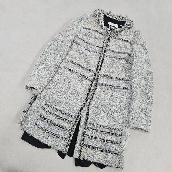 [BUNJANG] It MICHAA Tweed Long Coat / 82-88 잇미샤 트위드 롱 코트 0709Y2