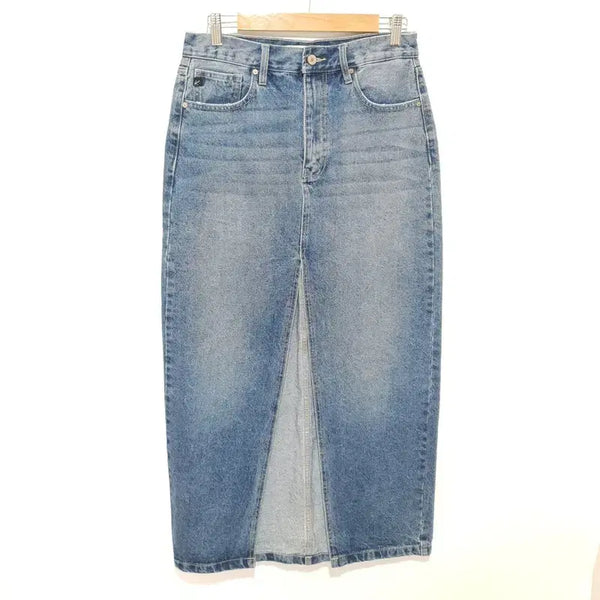 [BUNJANG] Slit Detail Denim Long Skirt / 트임 데님 롱 스커트 L_M2992