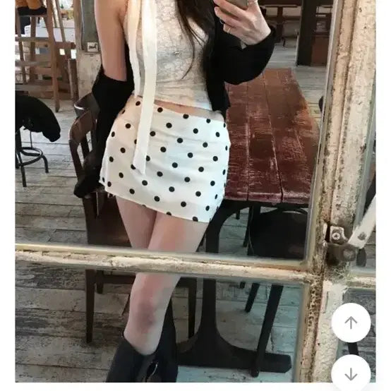 [BUNJANG] Polka Dot Mini Skirt / 핫걸 ! 새상품) 땡땡이 도트 미니 스커트 짧치