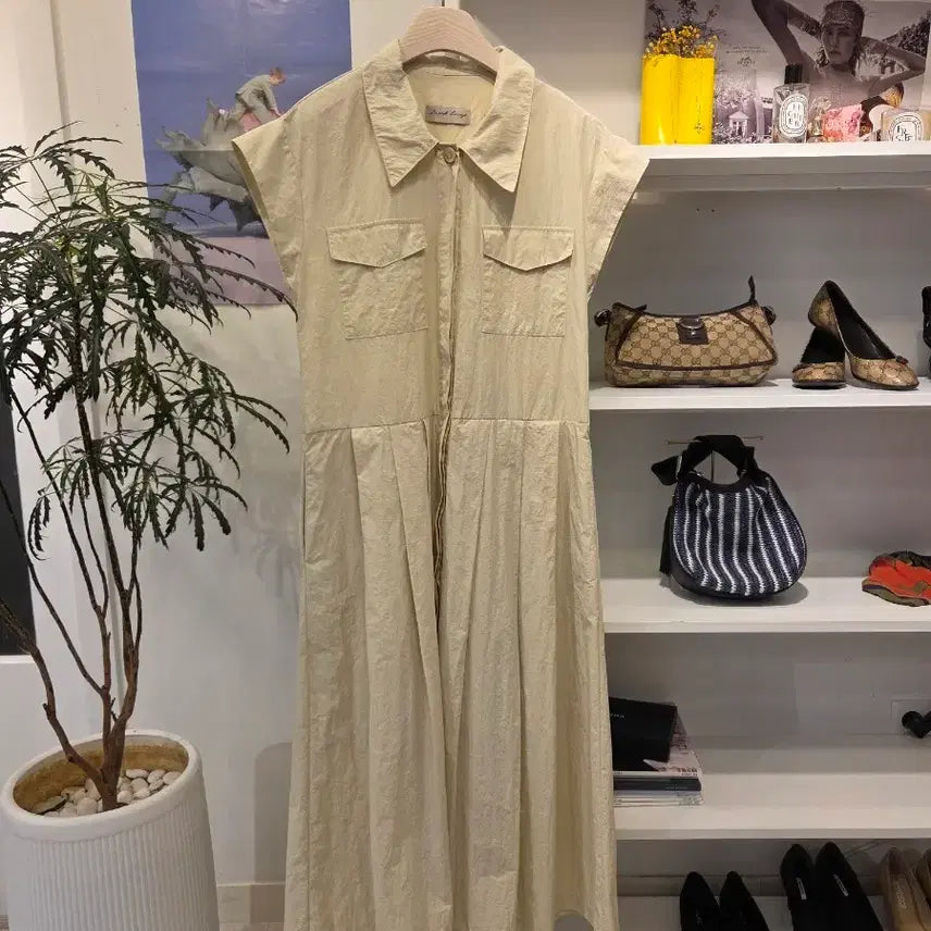 [BUNJANG] Sand Beige Loose Fit Shirt Dress / 샌드 베이지 루즈핏 원피스