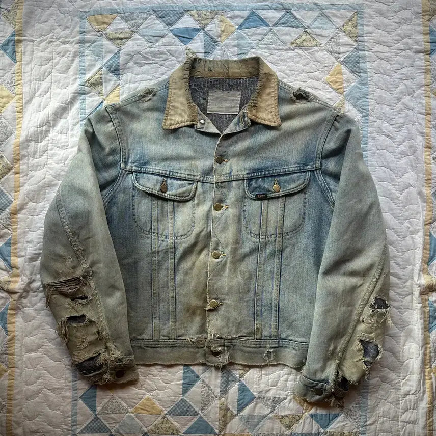 [BUNJANG] 70s USA Lee Storm Rider Distressed Denim Jacket / 70s USA LEE 빈티지 리 스톰라이더 디스트레스트 데님 자켓