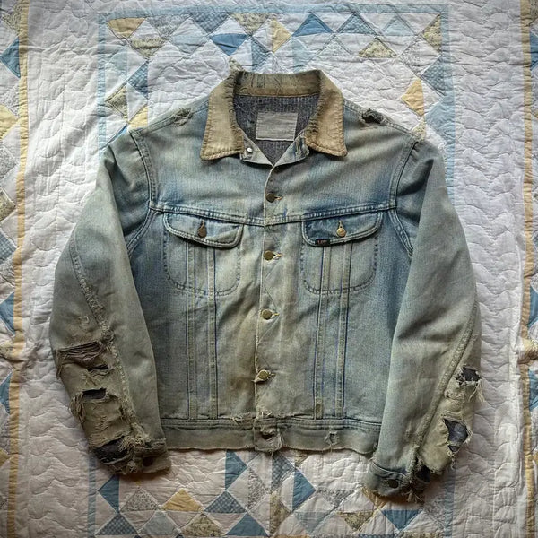 [BUNJANG] 70s USA Lee Storm Rider Distressed Denim Jacket / 70s USA LEE 빈티지 리 스톰라이더 디스트레스트 데님 자켓