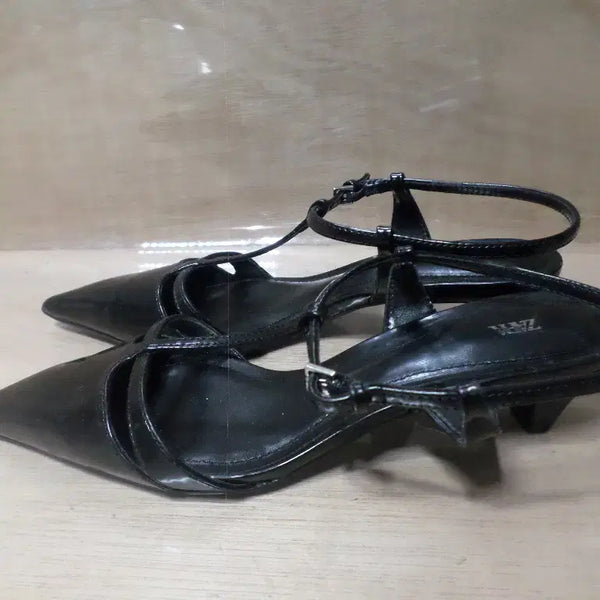 [BUNJANG] Zara Black Slingback Sandals / 후루룩구제3 230 자라 샌들 슬리퍼 블랙 슬링백 구두 260803