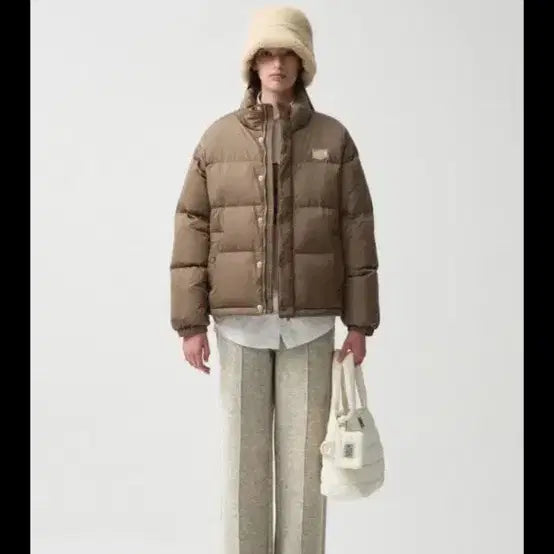[BUNJANG] Marithe Francois Girbaud Classic Logo Duck Down Puffer Jacket Brown XS / 마리떼프랑소와저버 패딩 (브라운 xs)