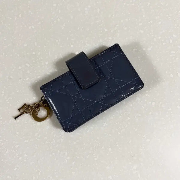 [BUNJANG] Dior Cannage Patent Accordion Card Holder Sky Blue / 디올 까나쥬 페이턴트 아코디언 카드지갑 스카이블루