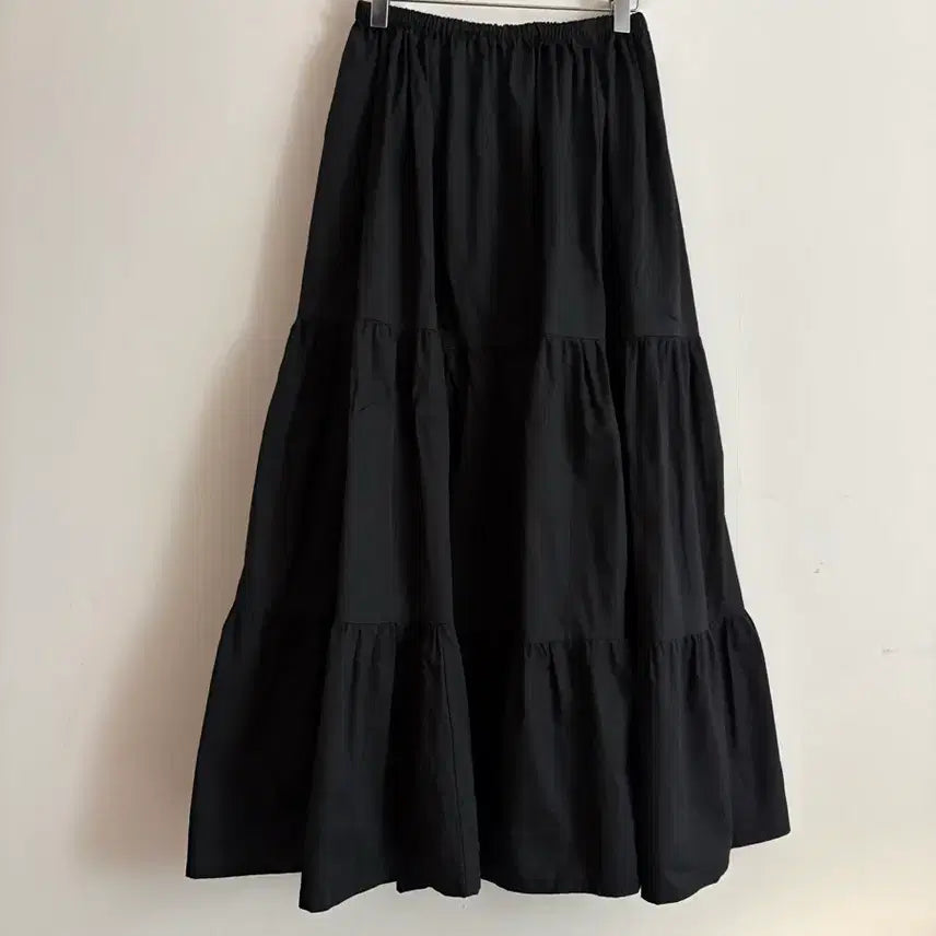 [BUNJANG] Black Tiered Long Skirt / 블랙 캉캉 롱스커트