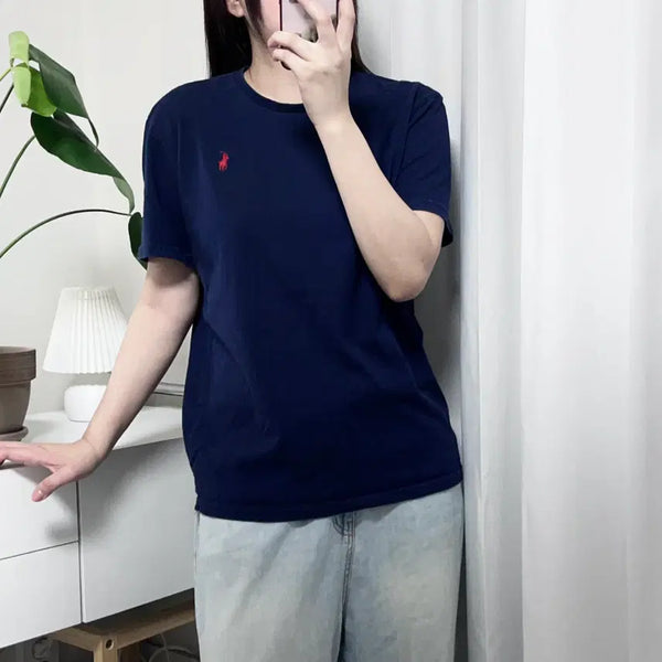 [BUNJANG] Polo Ralph Lauren Navy Red Pony Embroidered Short Sleeve T-Shirt / 폴로 네이비 / 레드포니 반팔티 [ M ]
