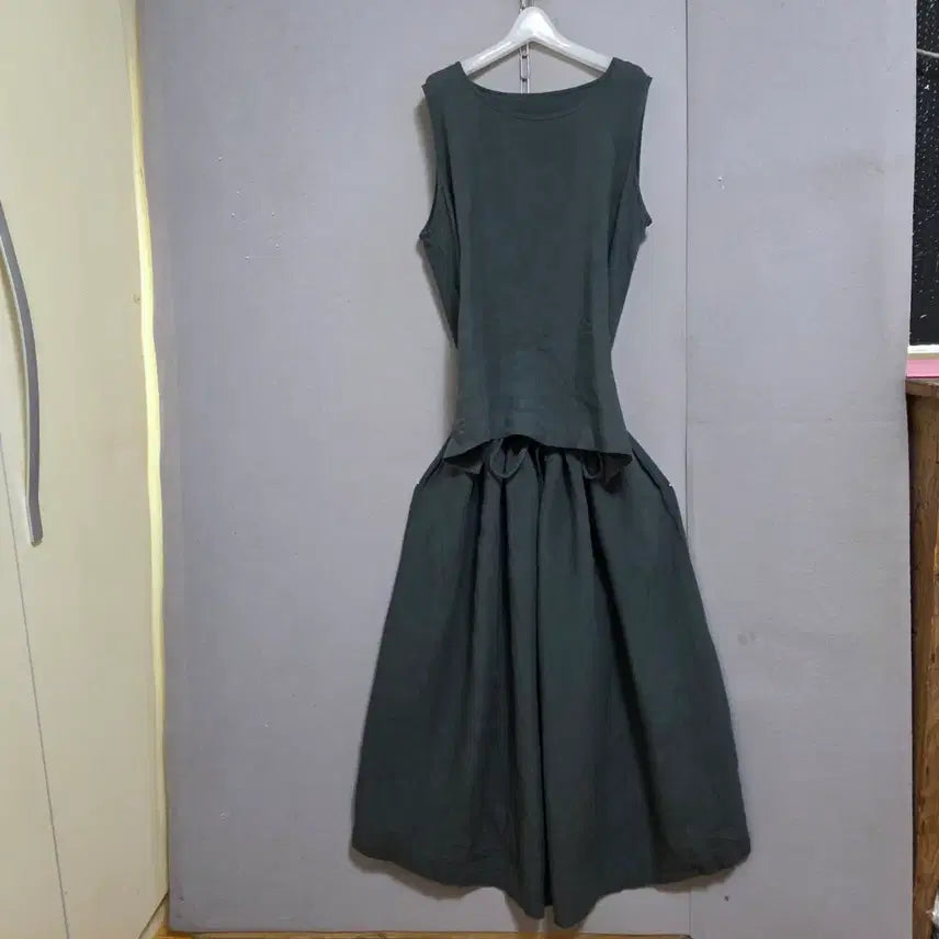 [BUNJANG] Linen Two-Piece Style Long Dress (One Size) / 투피스같은 린넨 롱원피스 F   n8316