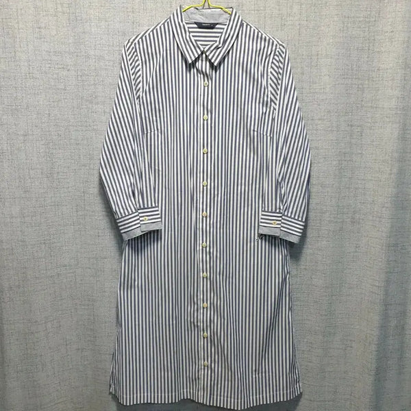 [BUNJANG] Hazzys Striped Long Shirt Dress / 헤지스 스트라이프 셔츠 롱 원피스 90