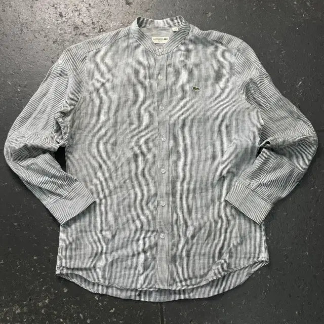 [BUNJANG] Lacoste Linen Stripe Shirt / 100 라코스테 린넨 스트라이프 셔츠