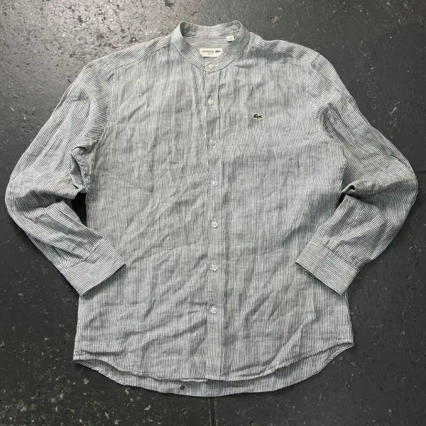 [BUNJANG] Lacoste Linen Stripe Shirt / 100 라코스테 린넨 스트라이프 셔츠