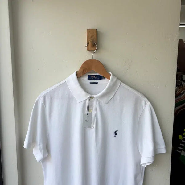 [BUNJANG] Polo Ralph Lauren White Short Sleeve Polo Shirt Custom Slim Fit / 17653 - 폴로 랄프로렌 화이트 반팔 카라티