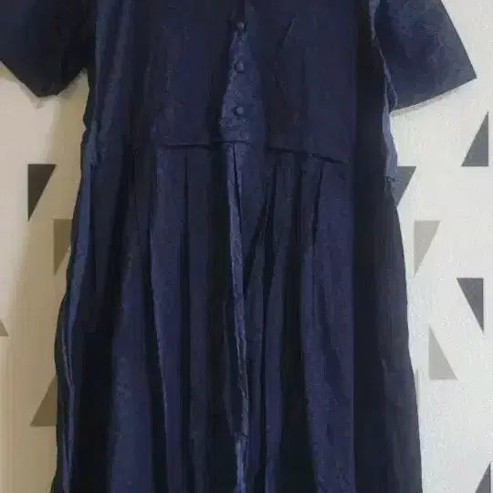 [BUNJANG] Navy Short Sleeve Long Dress / 네이비 반팔 원피스 롱 원피스