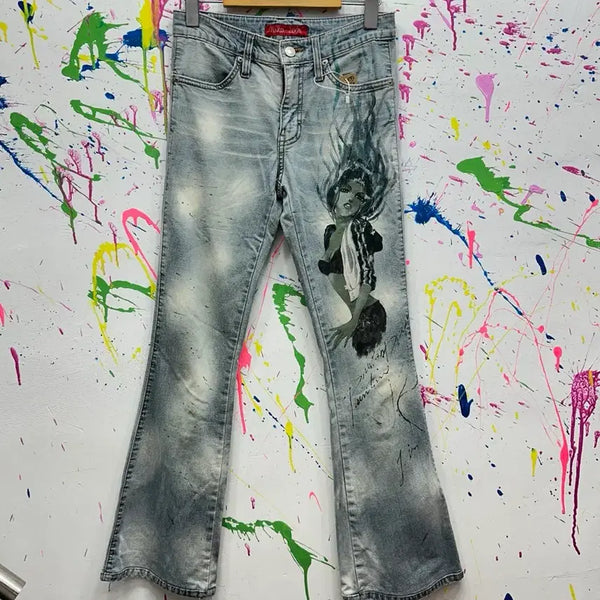 [BUNJANG] HARD-EDGE Printing Pleated Pants / HARD-EDGE 프린팅 플레이어진