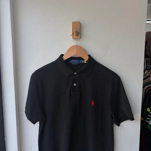[BUNJANG] Polo Ralph Lauren Black Custom Slim Fit Short Sleeve Polo Shirt (M) / 17654 - 폴로 랄프로렌 블랙 반팔 카라티