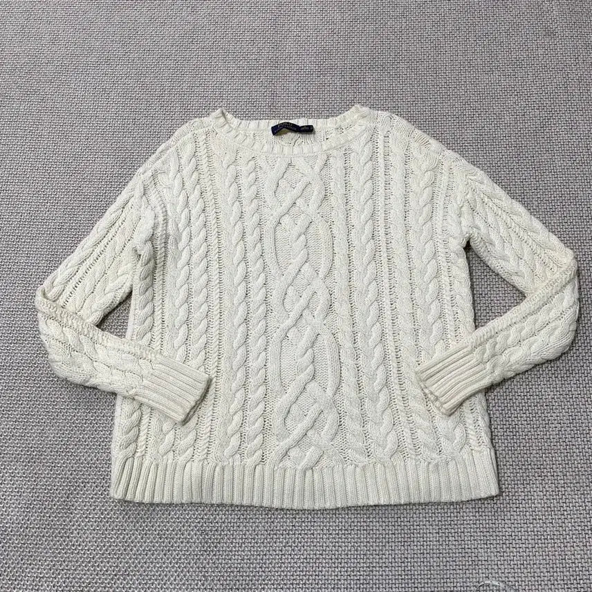 [BUNJANG] Polo Ralph Lauren Women's Cable Knit Sweater M / M 폴로 랄프로렌 여성 꽈배기 니트 B.5941