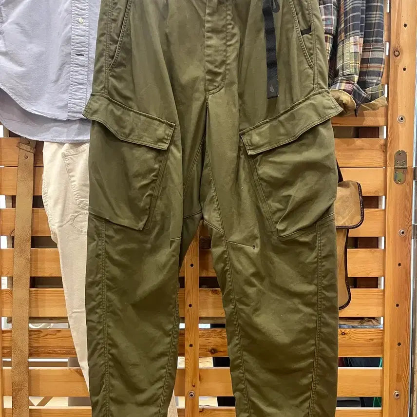 [BUNJANG] Nike Utility Webbing Cargo Pants Olive Green Cotton Blend Ripstop / 나이키 카고 팬츠
