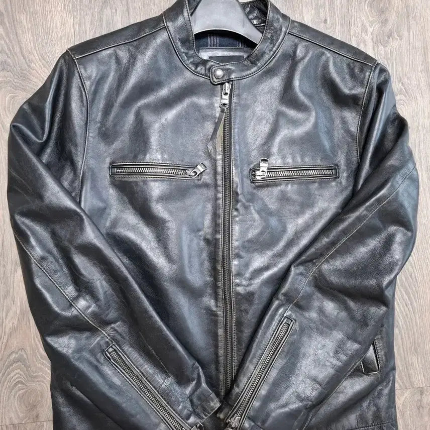 [BUNJANG] Banana Republic Cafe Racer Leather Jacket Black / L 바나나리퍼블릭 카페레이서 레더 자켓 블랙