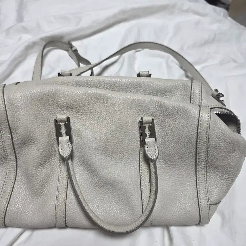 [BUNJANG] Vunque Back Light Gray Leather Tote Bag / 분크 백 라이트 그레이