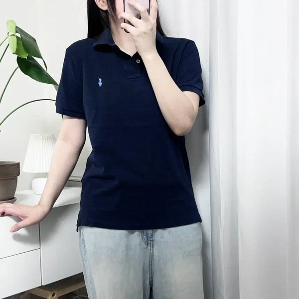 [BUNJANG] Polo Ralph Lauren Navy / Light Blue Pony Short Sleeve Polo Shirt - Size M / 폴로 네이비 / 하늘포니 반팔카라티 [ M ]