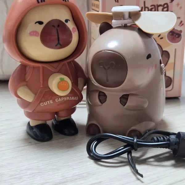 [BUNJANG] Capybara Fan + Face-Changing Capybara Figure Set / 카피바라 선풍기+얼굴변신 카피바라