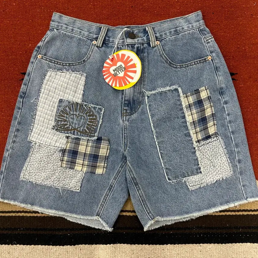 [BUNJANG] Mood Better Patchwork Denim Shorts / 무드베러 패치워크 데님 쇼츠