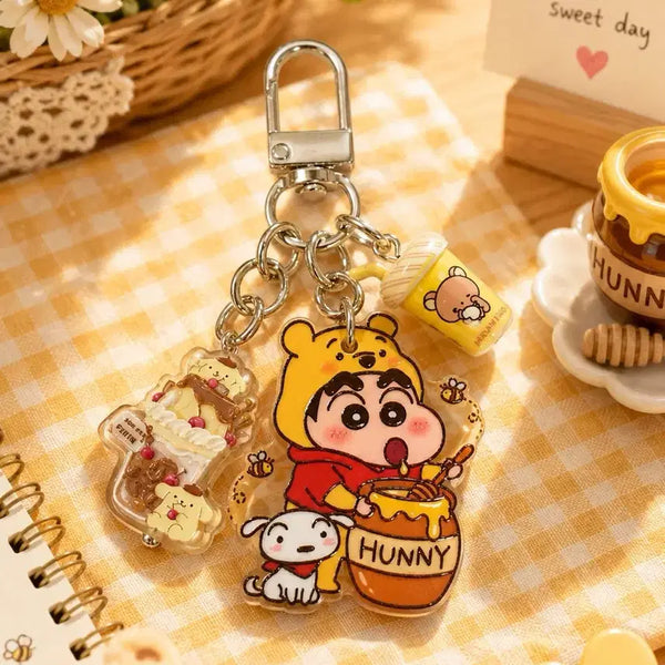 [BUNJANG] Shin-chan Honey Acrylic Pendant Keychain / 짱구 벌꿀 아크릴 팬던트 키링