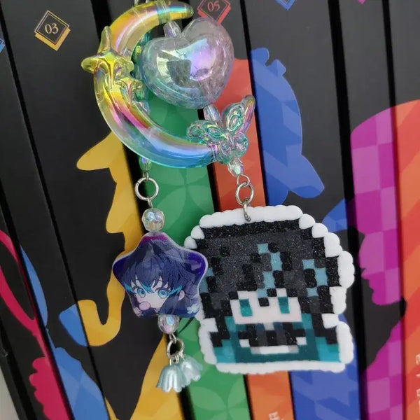 [BUNJANG] Demon Slayer: Kimetsu no Yaiba Muichiro Tokito Beaded Bookmark / (핸드메이드) 귀칼 무이치로 비즈 책갈피
