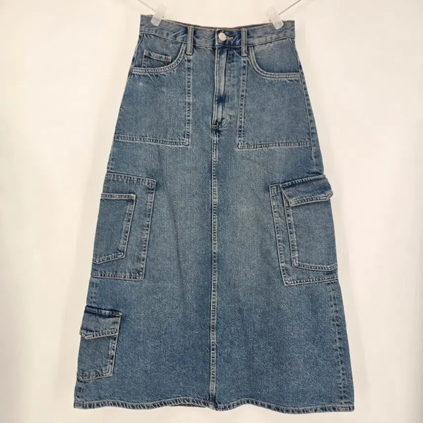 [BUNJANG] ZARA Cargo Denim Maxi Skirt / ZARA 카고 데님 롱스커트 (맥시 롱스커트) 28