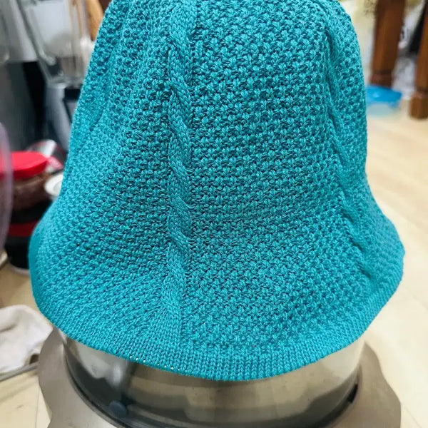 [BUNJANG] Teal Knit Bucket Hat / 청록색 니트 벙거지 모자