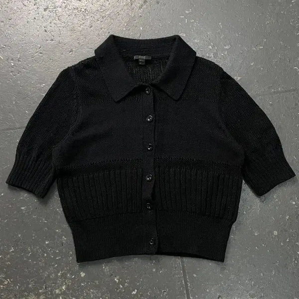 [BUNJANG] 95 Cozy Mesh Panel Knitted Cardigan / 95 코스 메쉬 패널 니티드 탑 가디건