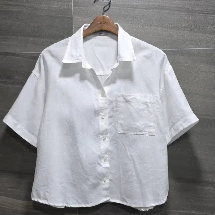 [BUNJANG] SSUMJ Linen Short Sleeve Shirt / SSUMJ 썸제이, 린넨 반팔 셔츠 ,  거의 새상품