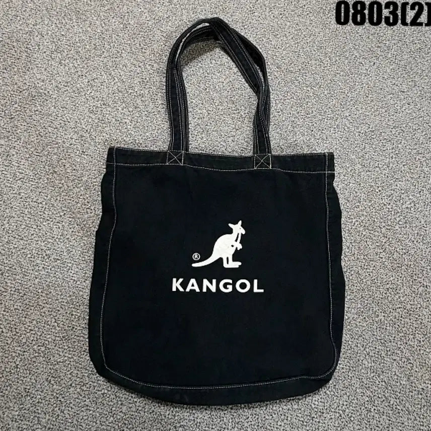 [BUNJANG] Kangol Canvas Tote Bag Black 0803 / 캉골 토트백 블랙 0803