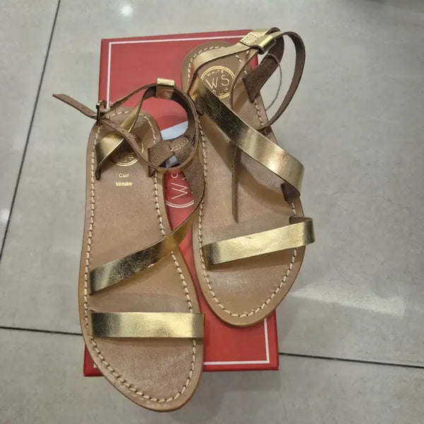 [BUNJANG] Italian Gold Sandals / 이탈리아 골드 샌들
