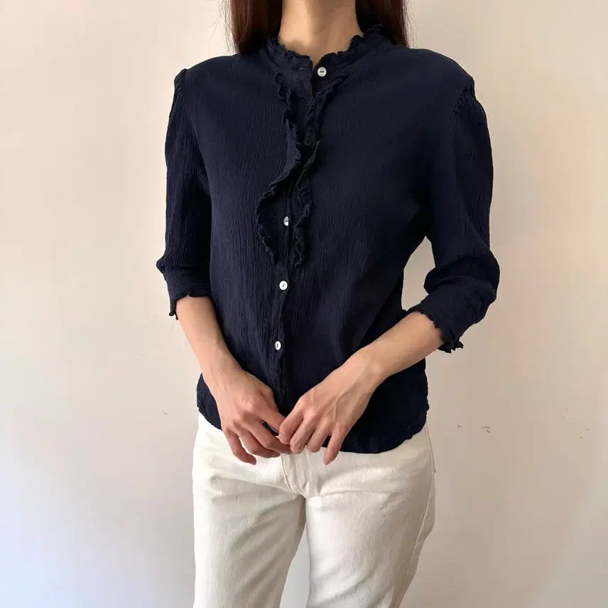 [BUNJANG] Tsumori Chisato Pleated 3/4 Sleeve Shirt / 츠모리치사토 tsumori chisato 플리츠 칠부 셔츠