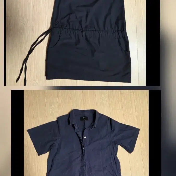 [BUNJANG] Codes Combine Sleeveless Dress & Rude Linen Shirt Dress Set / 여성 여자M 55~66 -2개 -코데즈컴바인 민소매 원피스- 루드 린넨 셔츠 원피스