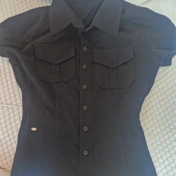 [BUNJANG] Pale Jade Pocket Puff Shirt Black / 페일 제이드 포켓 퍼프 셔츠 블랙 1