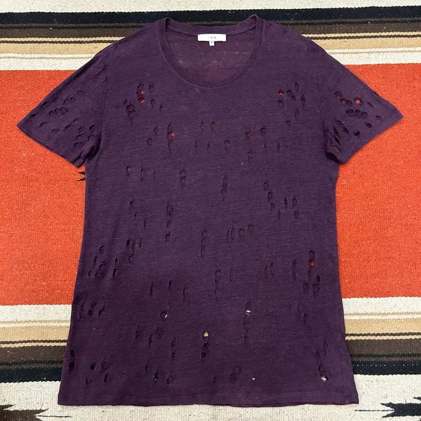 [BUNJANG] Iro Clay Linen Damage Short Sleeve T-Shirt / Iro 클레이 린넨 데미지 반팔티
