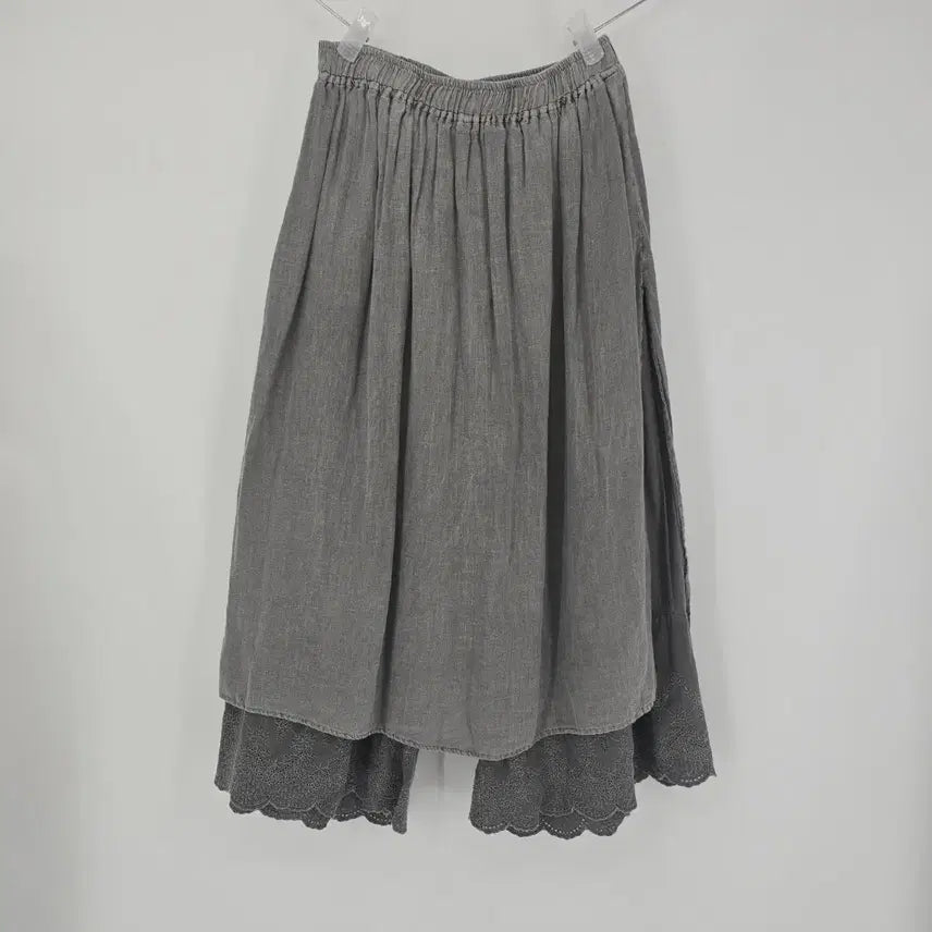 [BUNJANG] Cotton Lace Shorts (Gray) / 그레이 면 레이스 숏팬츠
