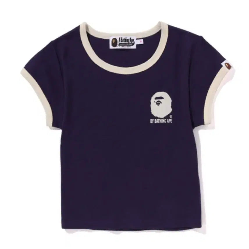 [BUNJANG] BAPE Ringer T-Shirt College Crop Trim Tee / 베이프 링거티 반팔 컬리지 크롭 트림티