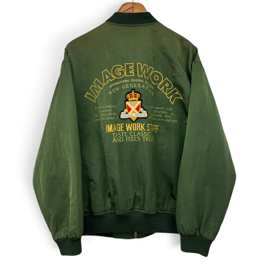 [BUNJANG] 90's Image Work Nylon Varsity Jacket L / 90's Image Work 나일론 바시티 자켓 L