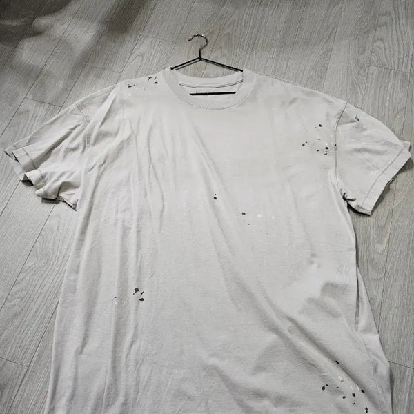 [BUNJANG] Abercrombie & Fitch Men's XXL Dirty Painting Short Sleeve T-Shirt Beige / 아베크롬비 XXL 2XL 110 남성 반팔티셔츠 베이지 더티페인팅