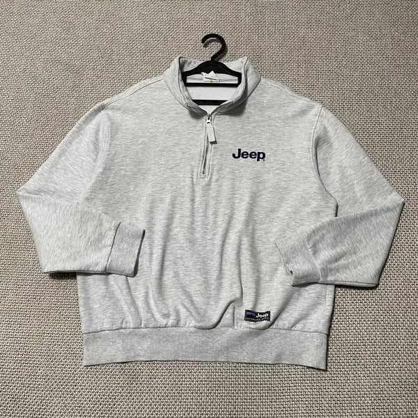 [BUNJANG] L Jeep Half-Zip Fleece Sweatshirt / L 지프 반집업 기모 맨투맨 B.7502