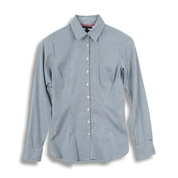 [BUNJANG] Tommy Hilfiger Women's Cotton Flag Logo Shirt - Size S / 타미힐피거 (WOMEN - S) 코튼 플래그 로고 셔츠
