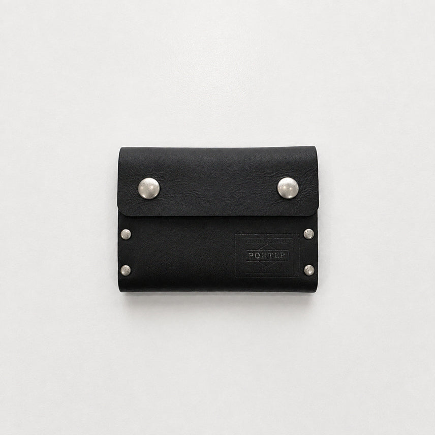 [BUNJANG] Porter Embossed Logo Studded Leather Wallet / [PORTER] 포터 음각 로고 스터드 지갑