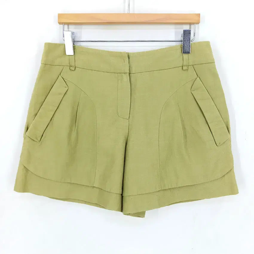 [BUNJANG] CC Collect Women's Summer Hemp Blend Short Pants Olive / 씨씨콜렉트 여성 여름 마혼방 숏팬츠 올리브67 (HU46291)