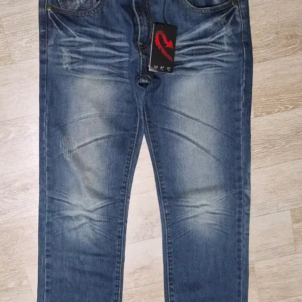[BUNJANG] EVISU P.TURN JEANS Washed Denim Pants / EVISU 에비수 청바지 블루 워싱 데님