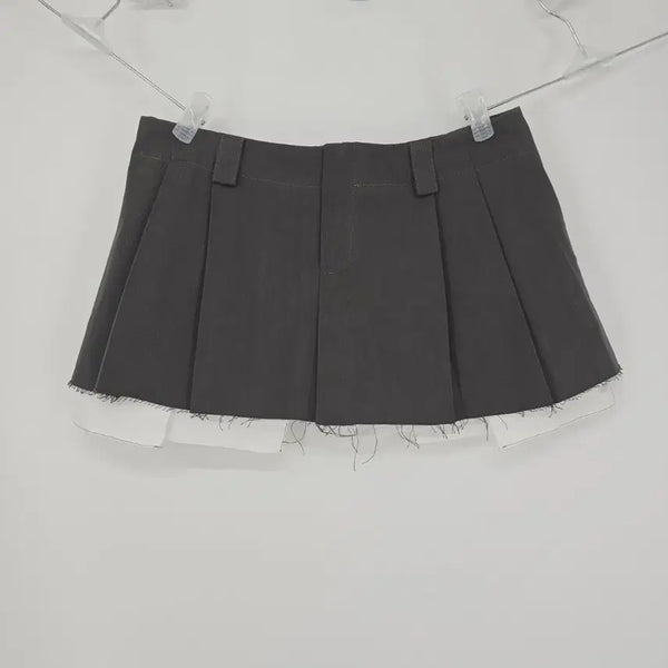 [BUNJANG] SUPERKOKO Layered Pleated Mini Skirt Pants / SUPERKOKO 레이어드 플리츠 미니 치마바지 30-31