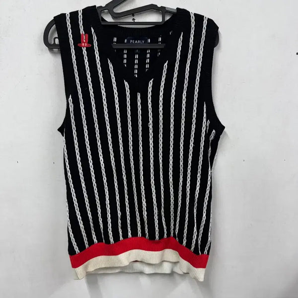 [BUNJANG] PEARLY GATES Striped Knit Vest Size 2 / 파리게이츠 스트라이프 니트 조끼 2사이즈