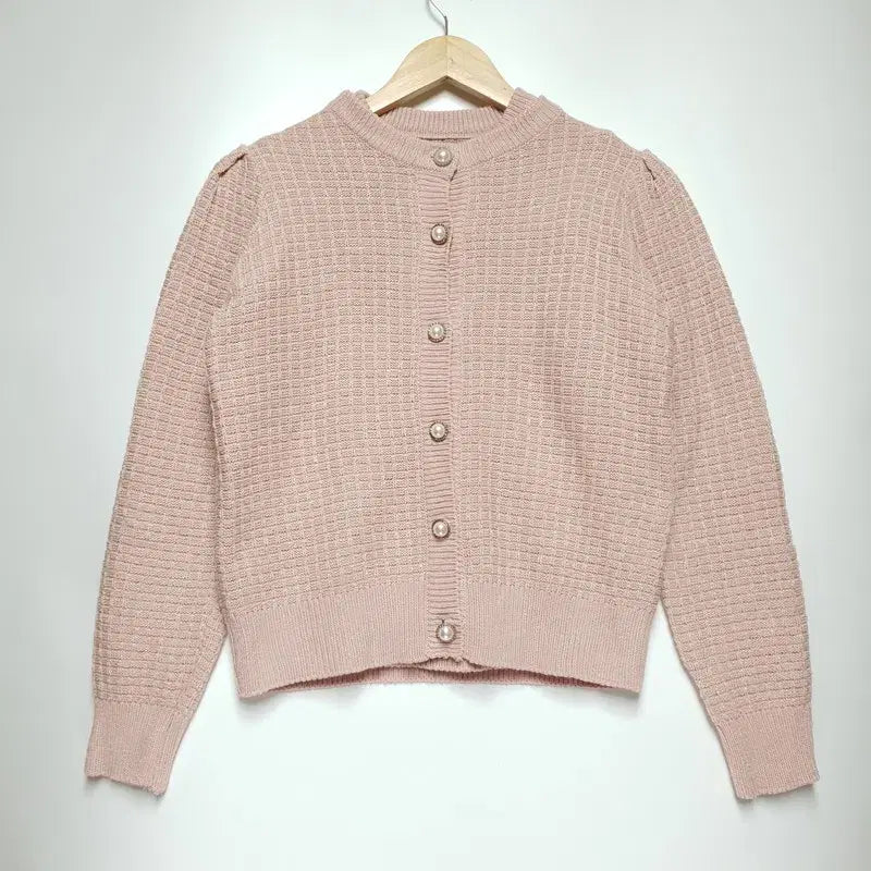 [BUNJANG] Pearl Button Cardigan & Knit Set / 진주 버튼 가디건 & 니트 세트